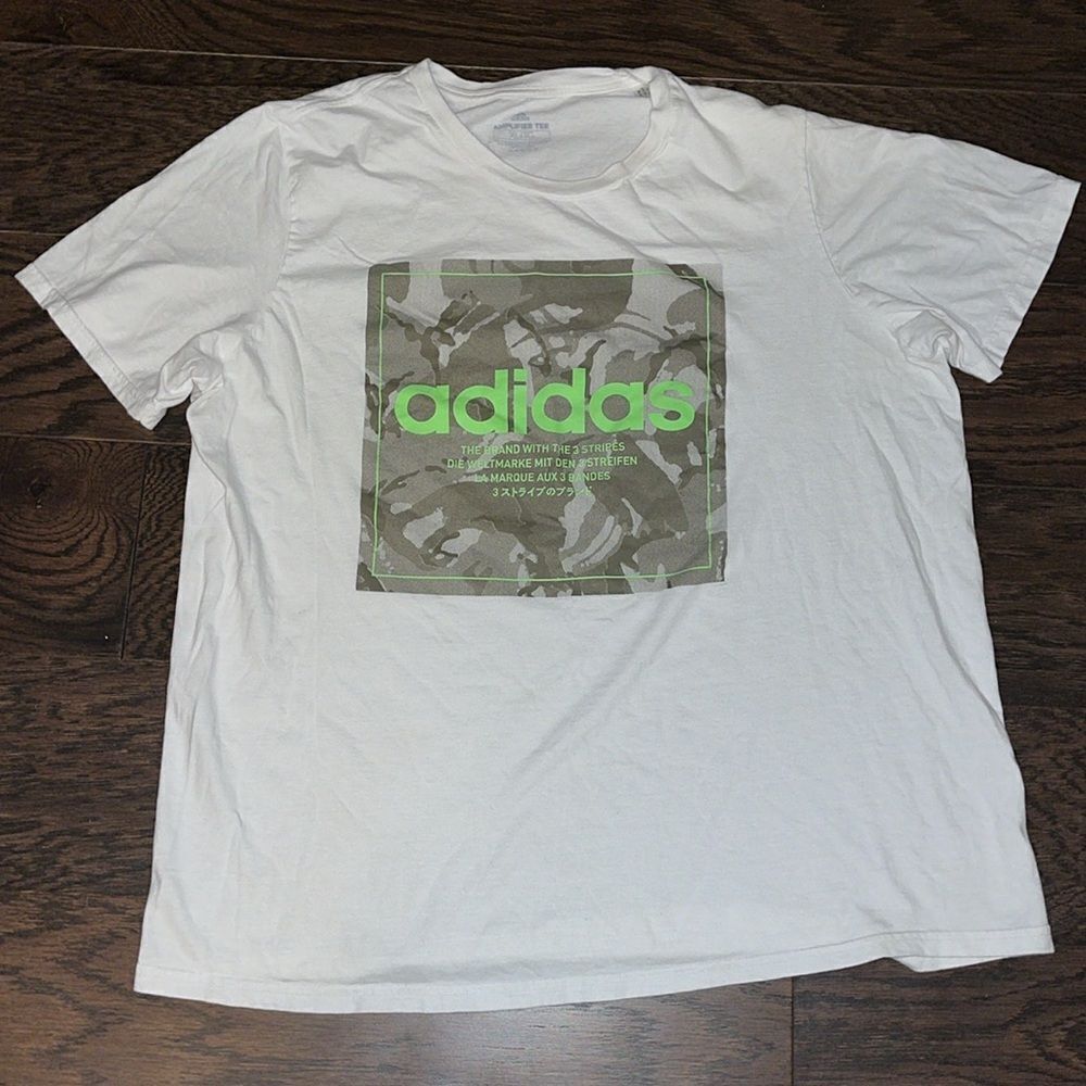 adidas amplifier  urban camouflage print camo gym warm up workout T shirt XL